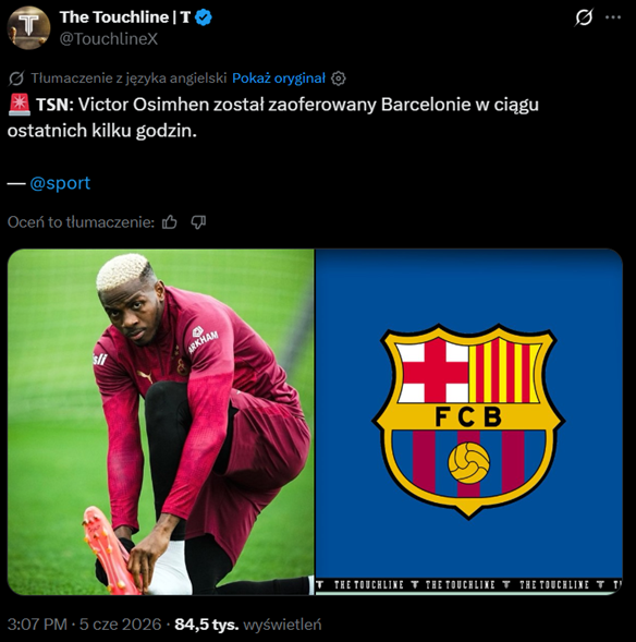 WOW! Ten CZOŁOWY NAPASTNIK został ZAOFEROWANY do Barcelony!